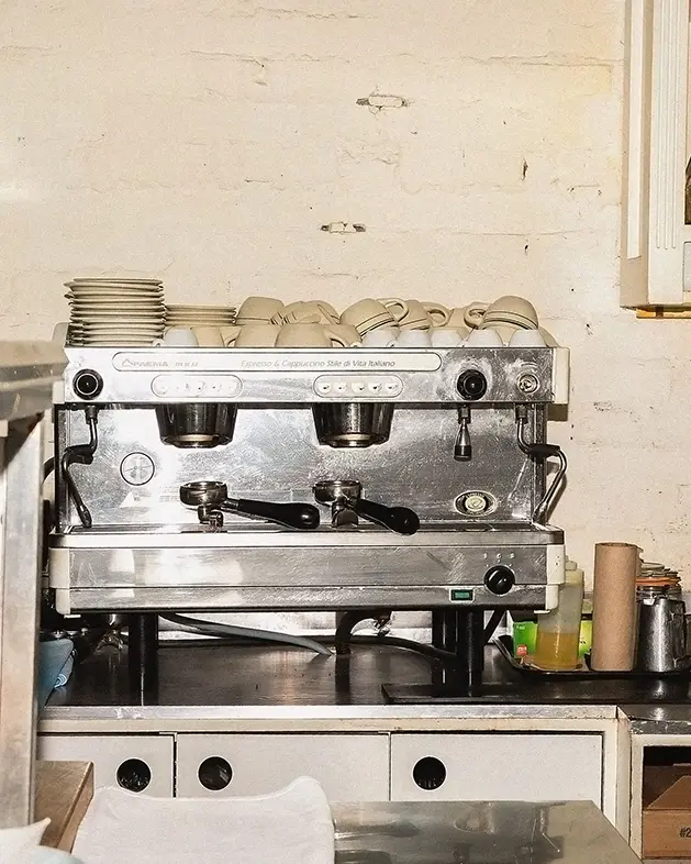 Espresso machine at La Cubana